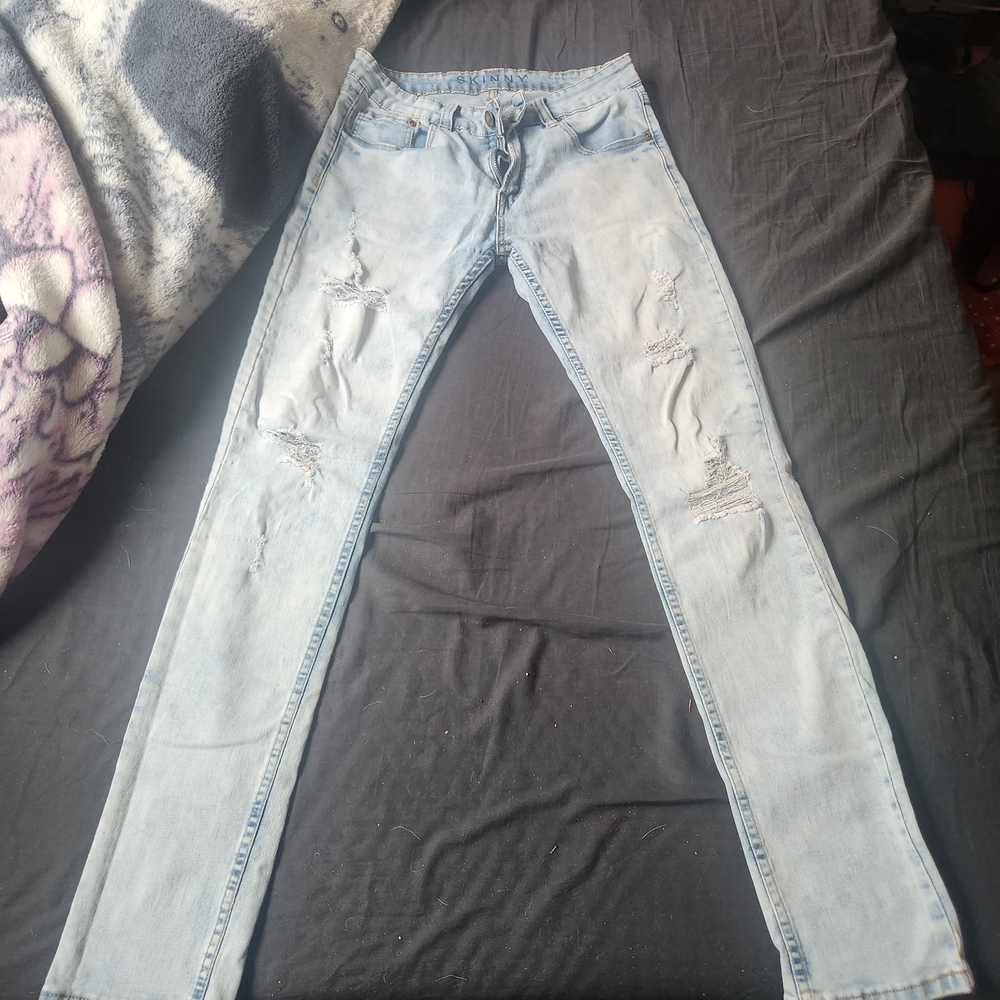 Urban Heritage Light Blue Distressed Skinny Jeans